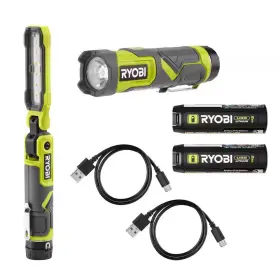 Ryobi 726084316720 Usb Lithium Cordless Inspection Flashlight And Compact Led 3-mode Kit