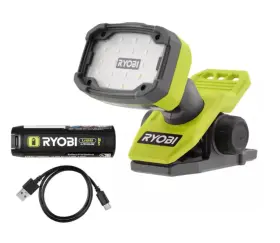 Fvl57k Ryobi Usb Lithium Cordless Magnetic Clamp Light Kit With 2.0 Ah Battery And Char