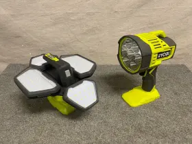 Pcl632b-pcl661b Ryobi One 18v - 2 Light Combo 360 And Led Spotlight Tools Only Pcl632b