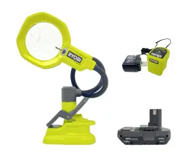 Pcl664k1n Ryobi New 18v Cordless Led Magnifying Clamp Light Kit With Battery And Charger