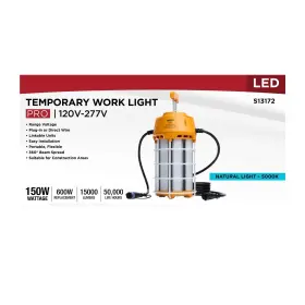 S13172 Satco - 150 Watt Led Hi-pro Tempoary Orange Work Light 5000k 80 Cri