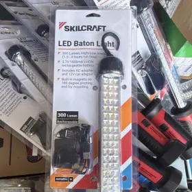 Skilcraft 6240-01-640-8136 Led 300 Lumen Rechargeable Magnetic Cordless Baton Worklight