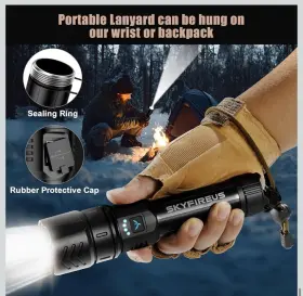 B0ddxrry33 Skyfire Rechargeable Flashlight High Lumens 5000mah Battery Waterproof Tactic