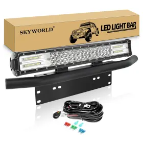 02-7d-288w-c Skyworld Bk011 Wiring Led Light Bar 7d 20 Inch 288w Spot Flood Combo Beam Work Driving La