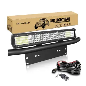 02-9d-510w Skyworld Bk Lkbs Led Light Bar 20 Inch 510w Off Road Driving Lights License Plat