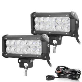 Yy-02-3d-2x36-f Skyworld Lk001-fba-166 2-pack 7-inch 36w Led Work Light Bar 6000k Flood Beam Dual-row Off