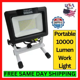 370-3689 Smart Electrician 10000-lumen Led Portable Work Light Cord Super Bright With Stand