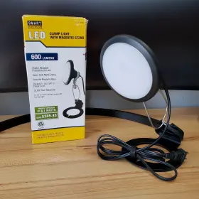 370-5476-1 Smart Electrician 600 Lumen Led Clamp Light With Magnetic Base 5ft Cord