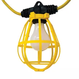 Southwire 445011674674 100 Ft. 14/3 Sjtw 10-light Plastic Cage Light String - Yellow