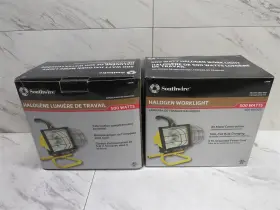 L20sw Southwire Lot Of 2 500-watt Portable Halogen Work Light Yellow Corded
