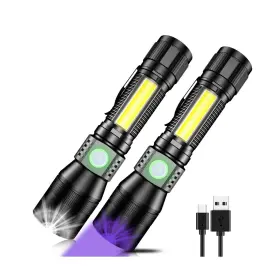 S016002 Spriak Uv Flashlight Black Light 2-pack Usb Rechargeable Blacklight With