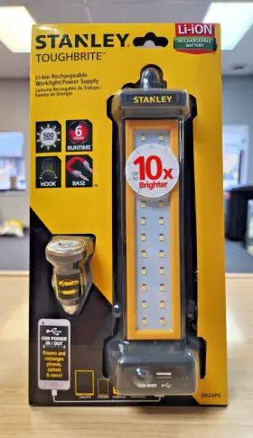 Bb24ps Stanley New Toughbrite 500 Lumen Led Bar Work Light-usb In/out Free S&h