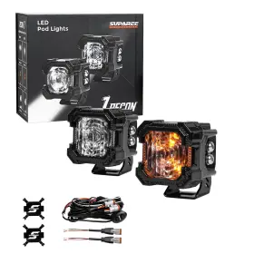 Sp-cr075-1-fbm Suparee Recon 1 2-inch Led Pod Lights With Black Covers 40w 3472lm Flood Beam
