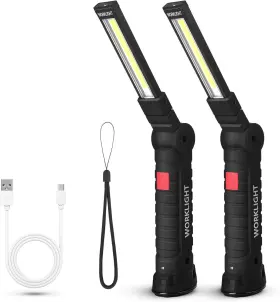 Suranew 445001315303 Led Worklight Flashlight Cob Rechargeable Work Lights With Magnetic Bas