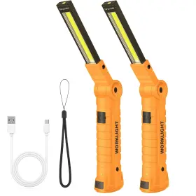 Zd1008y Suranew 2pack Led Work Light For Mechanics - Magnetic Base 360 Rotatable Flashlight