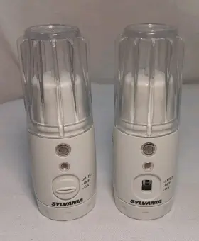 0207 Sylvania 2 Re-chargeable Led Power Failure And Night Lights Tested Works