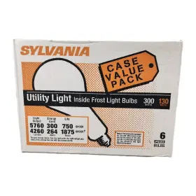 Ps30 Sylvania 046135157387 15738 300w 130v Frosted Incandescent Lamp 6 Pack