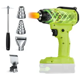 Synxiter001-1 Synxiter 768553856252 Compatible With Ryobi 18v Battery Cordless Heat Gun 350w Led Light Quick He