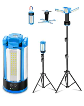 Ts-f0510-60-smd-zj T-sunicem Rechargeable Camping Light With Metal Stand Freestanding Portable Work