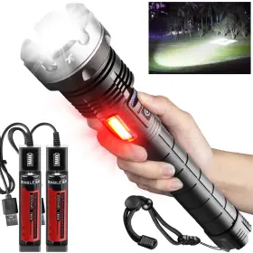 Xhp90 T6 Super Bright Cob Led Flashlight Rechargeable Powerful Tactical Light Lamp