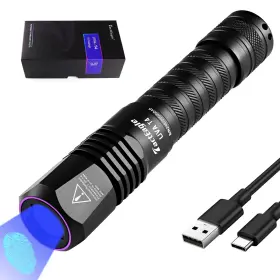 Uva-t4 Tacteagle 365nm Uv Flashlight Professional Grade Blacklight Usb Rechargeab
