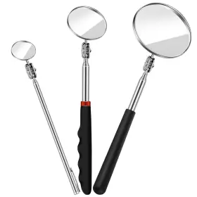 Tatuo 713346058962 3 Pieces Telescoping Inspection Mirror Kinds Of Size Black Silver
