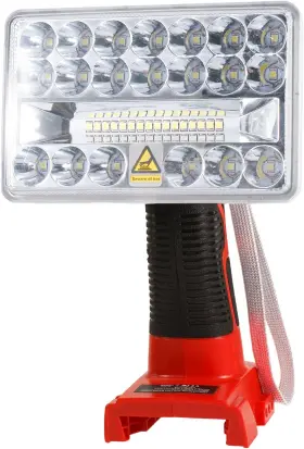 Tech 445025847859 Led Work Light Compatible With Milwaukee 18v Battery 18w 2000lm Portable Spotli