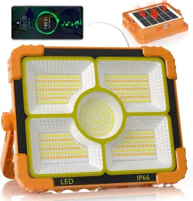 100w Techmur 313111555506 Led Solar Work Light 466 10000lm Magnetic Worklight With 5 Modes 1200