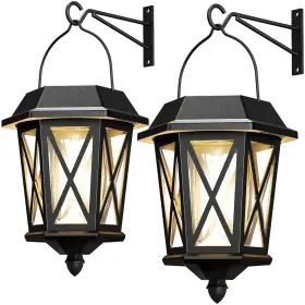 Zz-24a Teklaps Solar Lanterns Outdoor Waterproof Hanging Lights With Glass Shade - 2