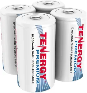 90424 Tenergy Combo 4 Pcs Premium D Size Rechargeable Count Pack Of 1