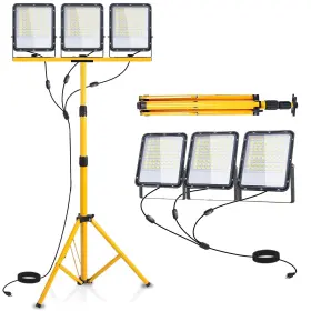 Ip65 Texthell 717929177699 50000lumen Led Work Lights With Stand - 3 Head Portable Light