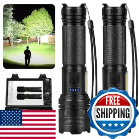 B0fghssfhq Thy Try Rechargeable Led Flashlights High Lumens 90000lm Super Bright 7 Modes Ha