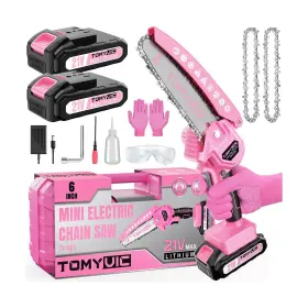 Ty-602 Tomyvic Mini Chainsaw 6-inch Battery Powered - Pink Cordless Electric Handh... Fast Ship