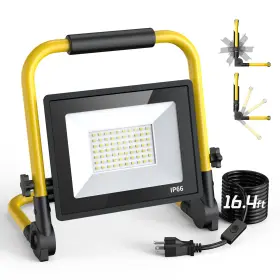 Toprated 653998451622 2 Pack 6000 Lumen Adjustable Led Work Light With Stand 60w Waterproof Flood
