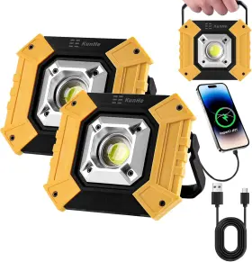 Trade Co.ltd. 744110599183 2 Pack 400 Lumens Led Work Light 3600mah Battery Rechargeable Portable Waterproo