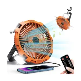 F907-b-vine Trekkinglamb Camping Fan With Led Lantern 8000mah Rechargeable Battery Powered Fa