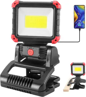 Tresda 705353781810 Led Rechargeable Work Light With Clamp 2100lm Super Bright Cob Magnetic Li