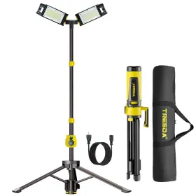 Ast-100tlc-yl-us Tresda Dual-head Led Work Light With Stand 2025 Pro 12000lm Corded Or Battery Rech