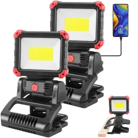 St24-2p Tresda Led Rechargeable Work Light With Clamp 2pack 2100lm Cob Magnetic St24-2p Tresda Led Rechargeable Work Light With Clamp 2pack 2100lm Cob Magnetic