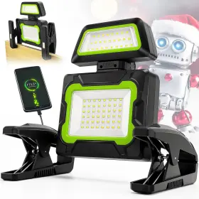 Wk-st56-gn-td-fl Tresda Rechargeable Work Light With Clamp 3000 Lumen Magnetic Battery Po