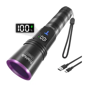 B0f9w34nxc Trixhub 365nm Uv Blacklight Flashlight Rechargeable Lcd Display Pet Urine Resin