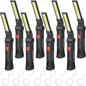 Er-tuanse-1653 Tuanse 8 Pcs Fathers Day Tool Gifts Rechargeable Led Work Light With Magnetic Ba