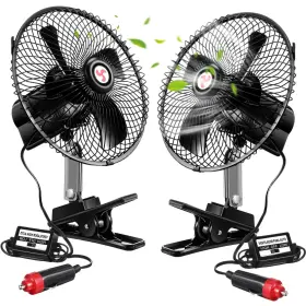 Sew-tujoe-1137 Tujoe 2 Pcs Portable Car Fan With Cigarette Lighter Electric Cooling 12 Volt Os
