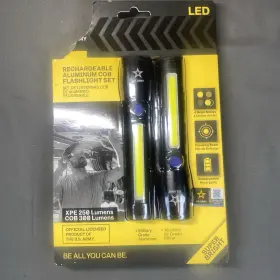 71525 U.s. Army 250 Lumens Aluminum Led Flashlight Rechargeable 4 Beam Modes