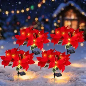 Jytd23 Ularoom Solar Christmas Flower Lights-ip65 Waterproof Xs Pathway Lights Out... Fast Ship