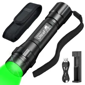 Wf-508g Ultrafire Green Light Flashlight Zoomable Led Hunting 520-530nm