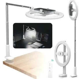 Uniqu 699838489189 Lumiarc Portable Ring Light Phone Stand And Overhead With Control