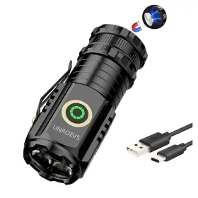 Unroevs 705735208621 Mini Led Flashlight Rechargeable Usb C Charging Small Flashlights Powerful M