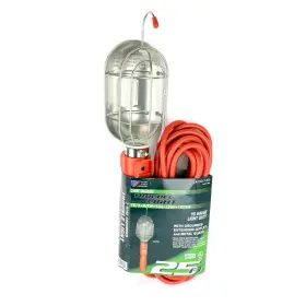 Tl525 Us Wire & Cable 044882426466 Trouble Light 25 Ft Sjt Orange Cord Metal Cage Outlet Handle Usa