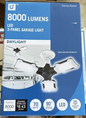2569289 Utilitech 70-watt Black Screw-in Ceiling-mounted Work Light Garage